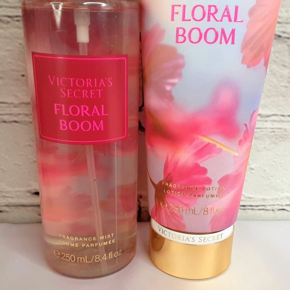'VICTORIA'S SECRET' 'FLORAL BLOOM' BODY MIST, LOTION, VS LOGO CINCH BAG … - Picture 7 of 16